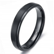 Classic Black Titanium Unisex Wedding Band-Evani Naomi Jewelry
