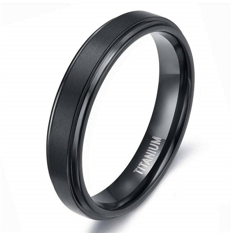Classic Black Titanium Unisex Wedding Band-Evani Naomi Jewelry