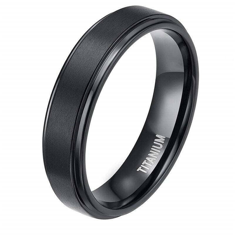 Classic Black Titanium Unisex Wedding Band-Evani Naomi Jewelry