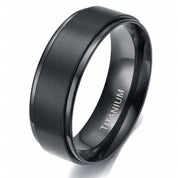 Classic Black Titanium Unisex Wedding Band-Evani Naomi Jewelry