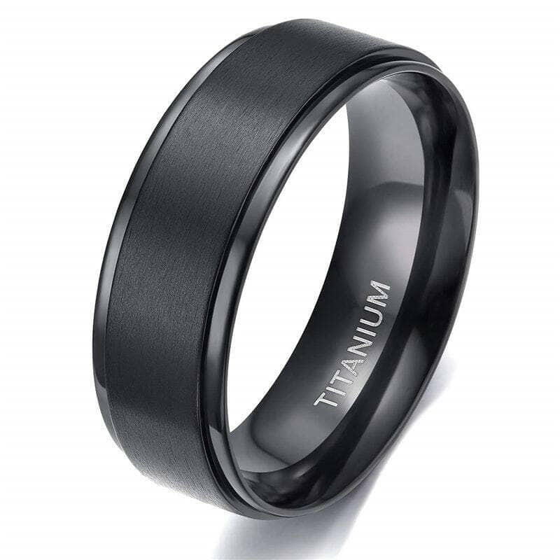 Classic Black Titanium Unisex Wedding Band-Evani Naomi Jewelry