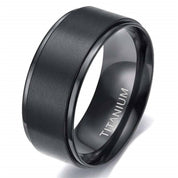 Classic Black Titanium Unisex Wedding Band-Evani Naomi Jewelry