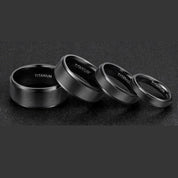 Classic Black Titanium Unisex Wedding Band-Evani Naomi Jewelry