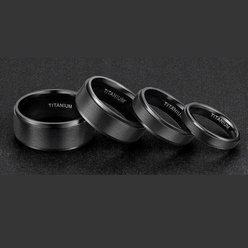 Classic Black Titanium Unisex Wedding Band-Evani Naomi Jewelry