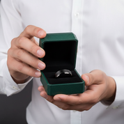 Classic Black Unisex Tungsten Wedding Band with Groove - Evani Naomi Jewelry