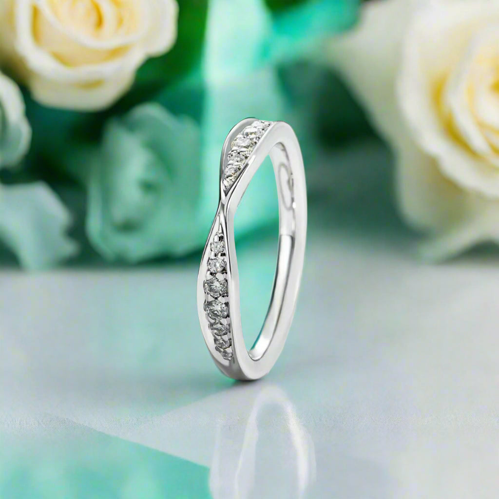 Classic Bow Tie Diamond Wedding Band-Evani Naomi Jewelry
