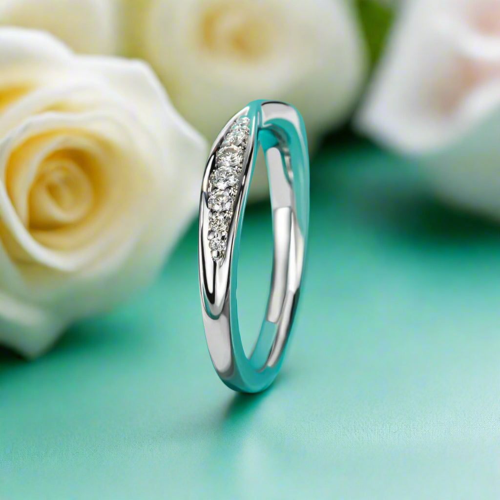 Classic Bow Tie Diamond Wedding Band-Evani Naomi Jewelry