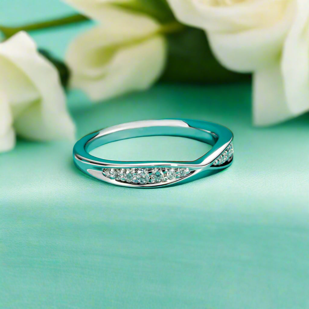 Classic Bow Tie Diamond Wedding Band-Evani Naomi Jewelry