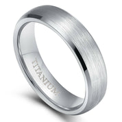 Classic Brushed Domed Titanium Unisex Wedding Band-Evani Naomi Jewelry