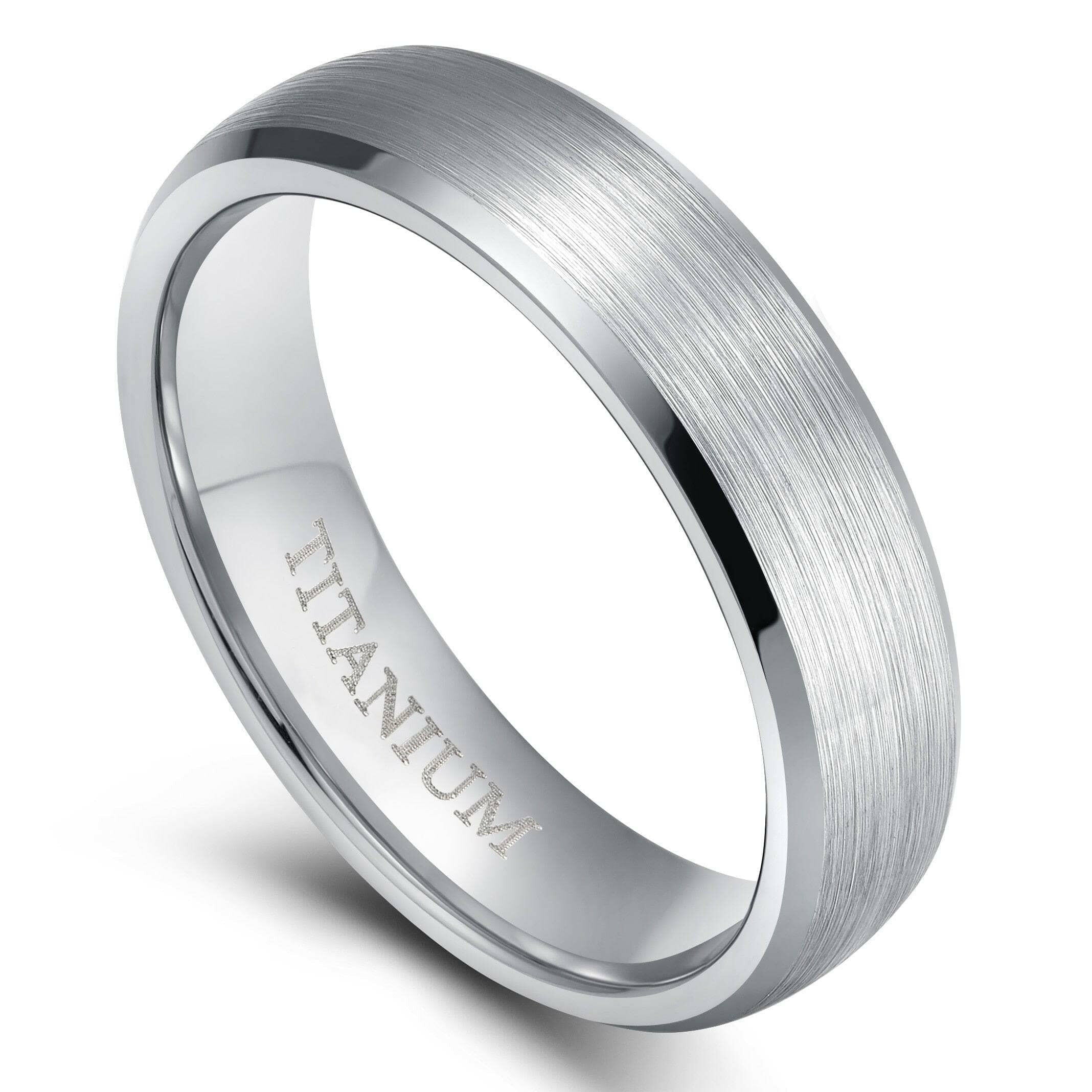 Classic Brushed Domed Titanium Unisex Wedding Band-Evani Naomi Jewelry