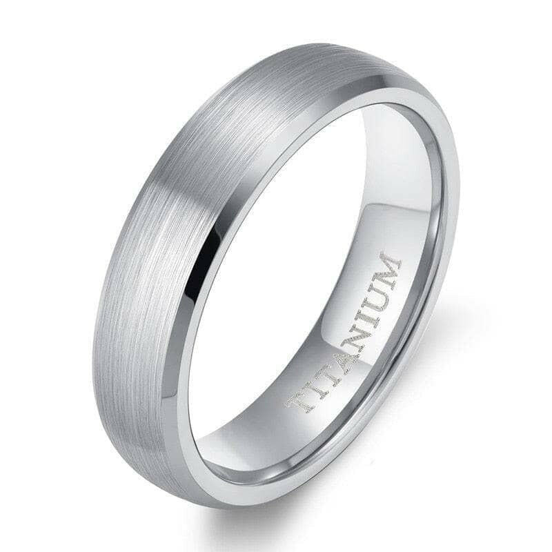 Classic Brushed Domed Titanium Unisex Wedding Band-Evani Naomi Jewelry