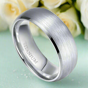 Classic Brushed Domed Titanium Unisex Wedding Band-Evani Naomi Jewelry