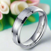Classic Brushed Tungsten Men's Wedding Band-Evani Naomi Jewelry
