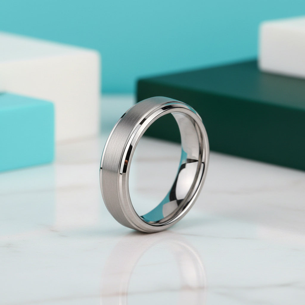 Classic Brushed Tungsten Men's Wedding Band-Evani Jewelry