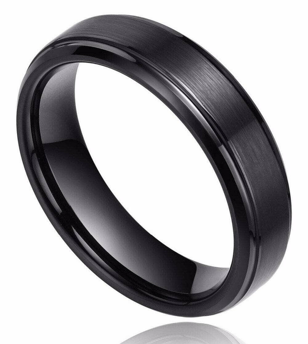 Classic Brushed Tungsten Men's Wedding Band-Evani Naomi Jewelry