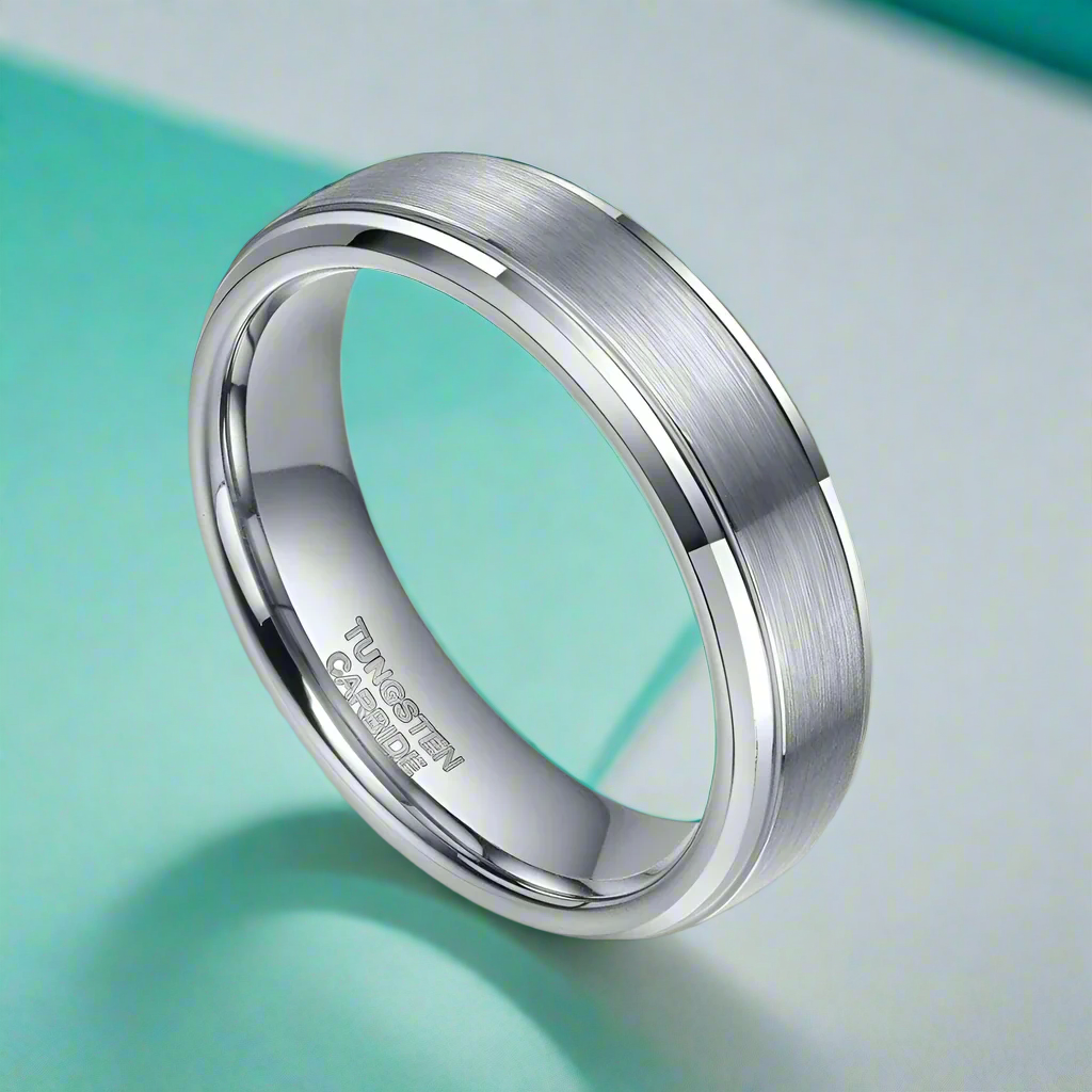 Classic Brushed Tungsten Men's Wedding Band-Evani Naomi Jewelry