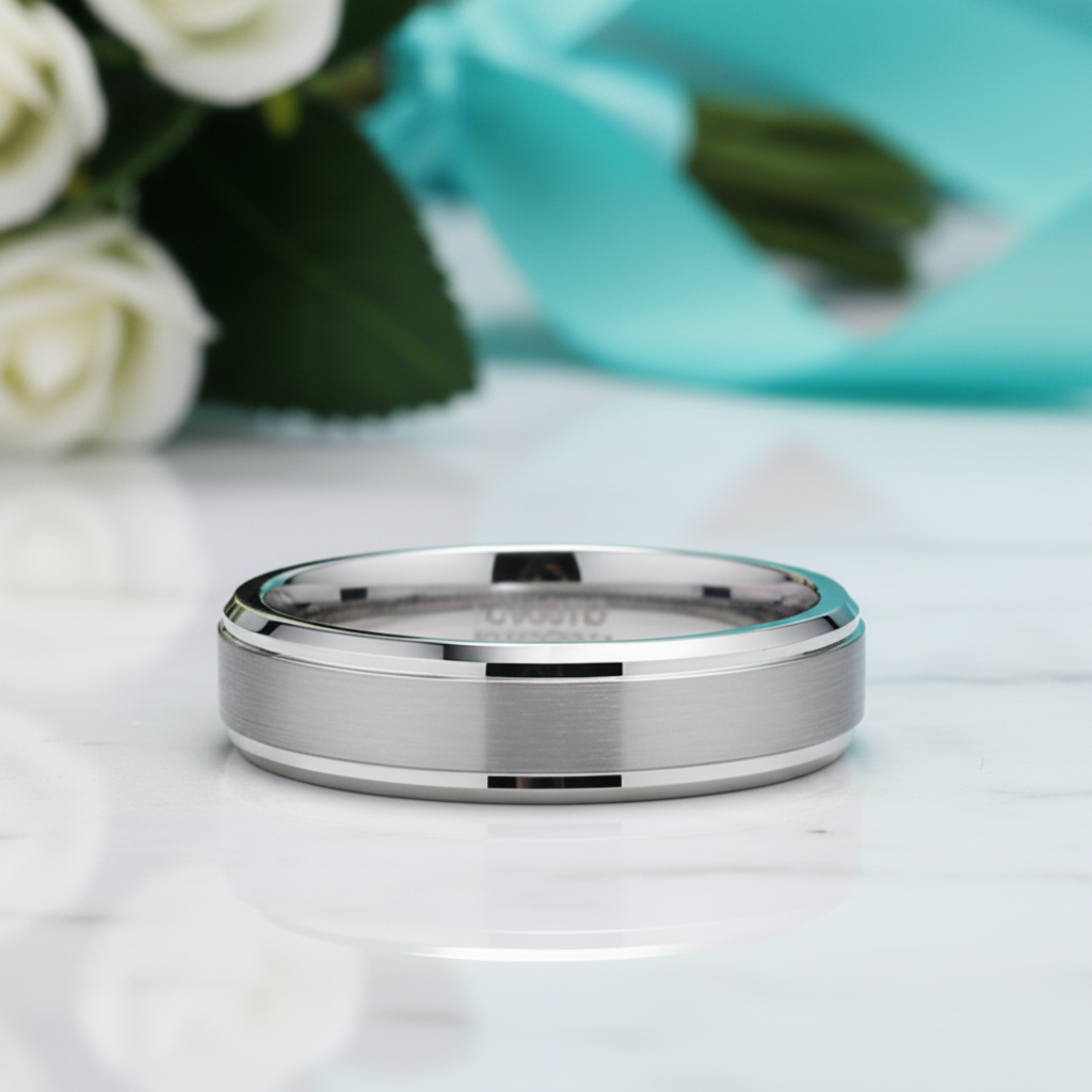 Classic Brushed Tungsten Men's Wedding Band-Evani Jewelry