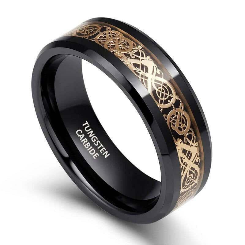 Classic Celtic Dragon Tungsten Men's Wedding Band-Evani Naomi Jewelry