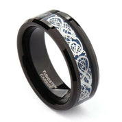 Classic Celtic Dragon Tungsten Men's Wedding Band-Evani Naomi Jewelry