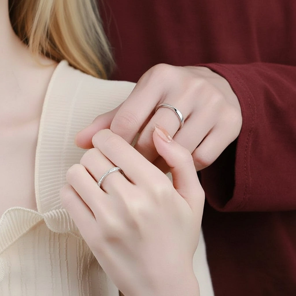 Classic Diamond Couple Wedding Band-Evani Jewelry