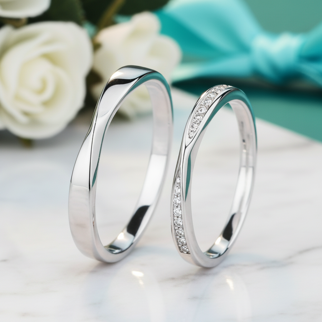 Classic Diamond Couple Wedding Band-Evani Jewelry