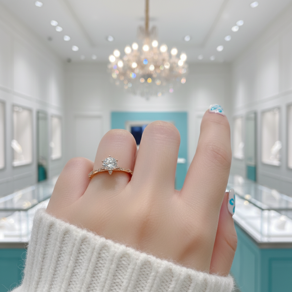 Classic Diamond Crackling Engagement Ring-Evani Jewelry