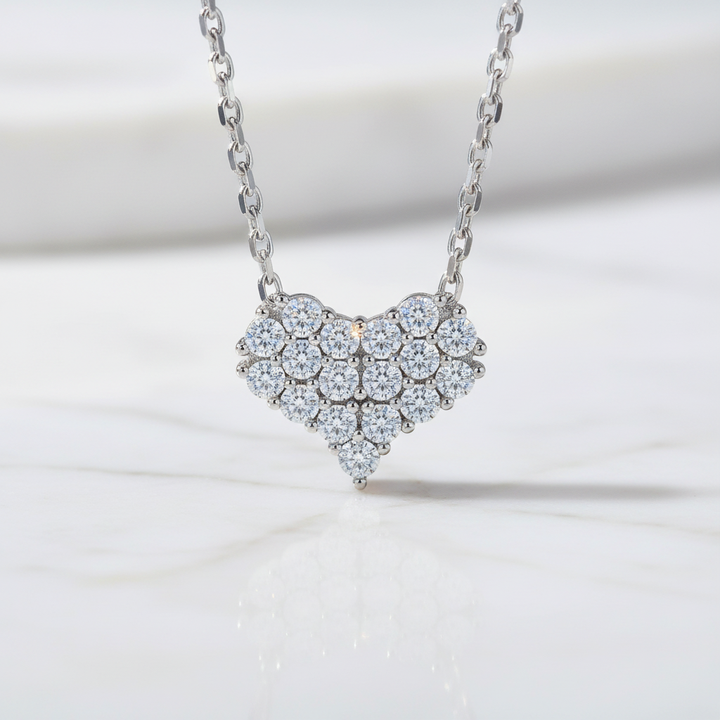 Classic Diamond Option Heart Jewelry Set