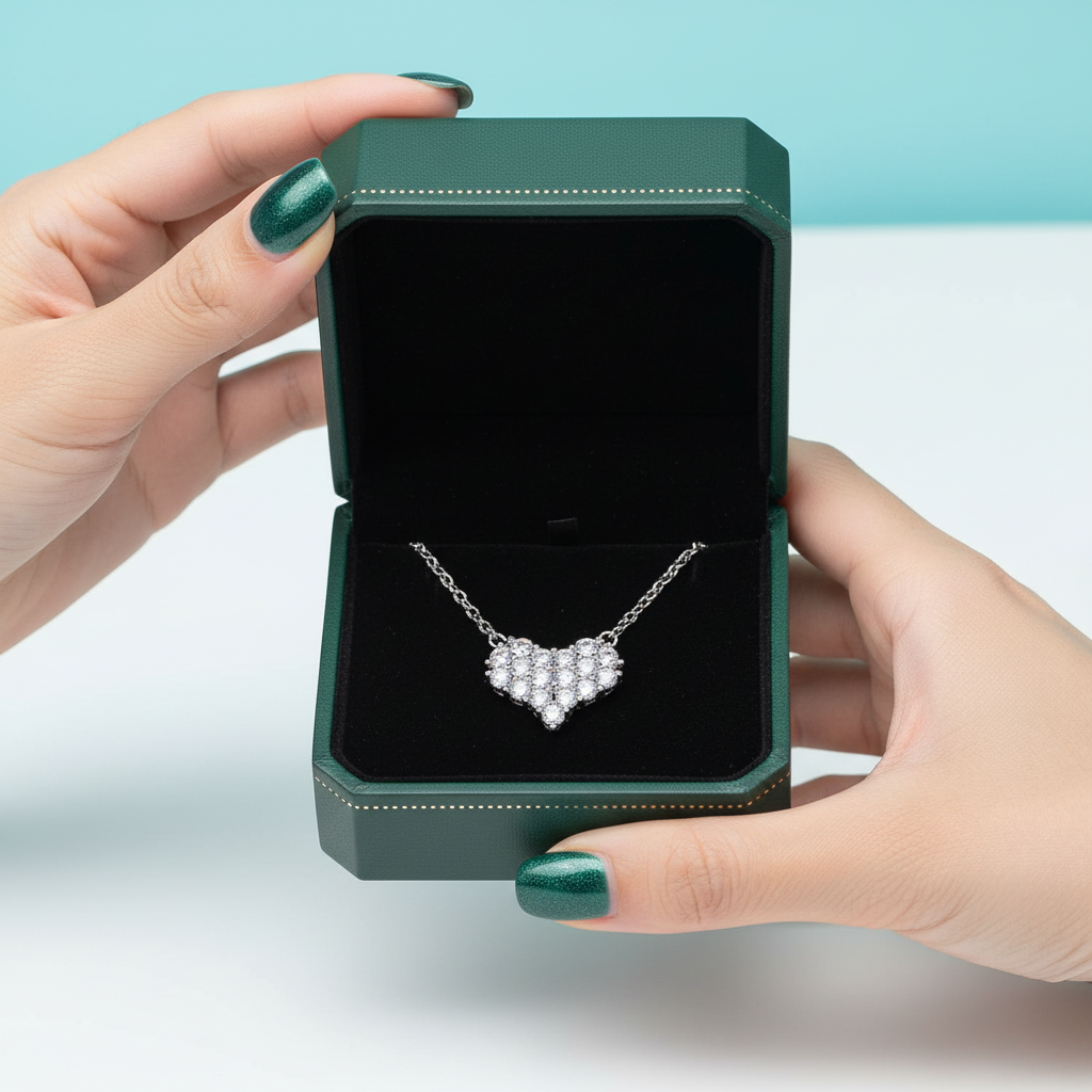 Classic Diamond Option Heart Jewelry Set