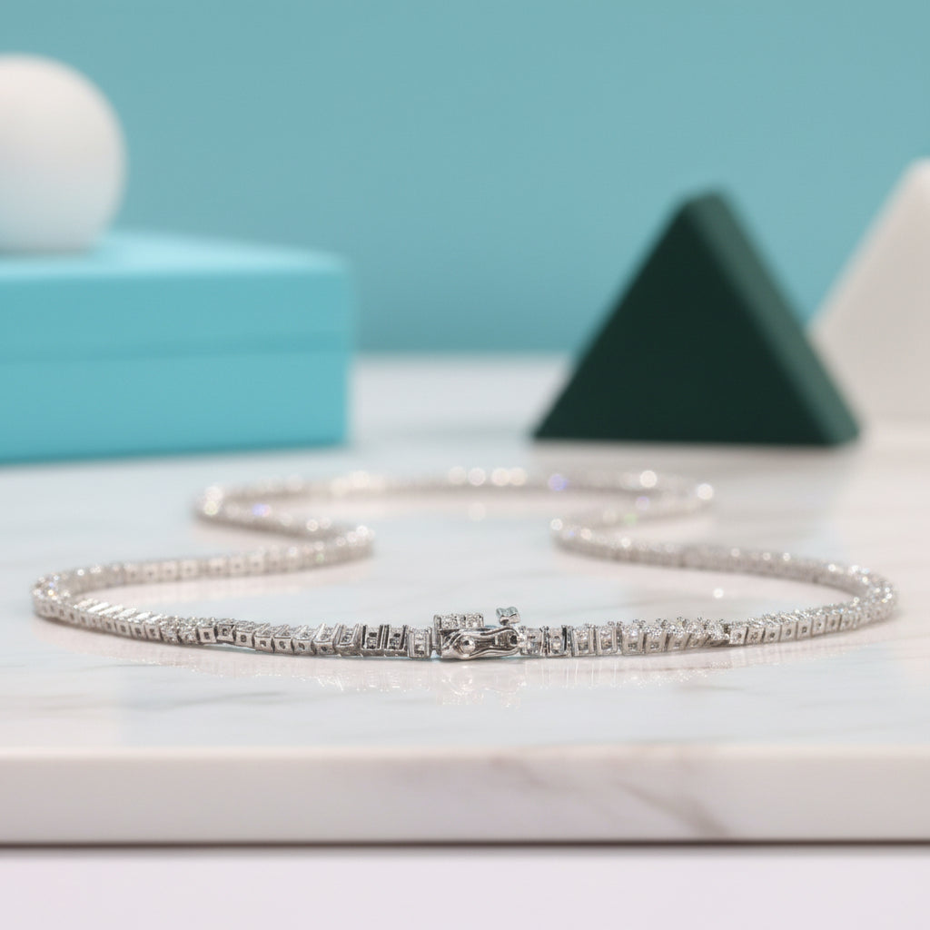 Classic Diamond Tennis Necklace-Evani Jewelry