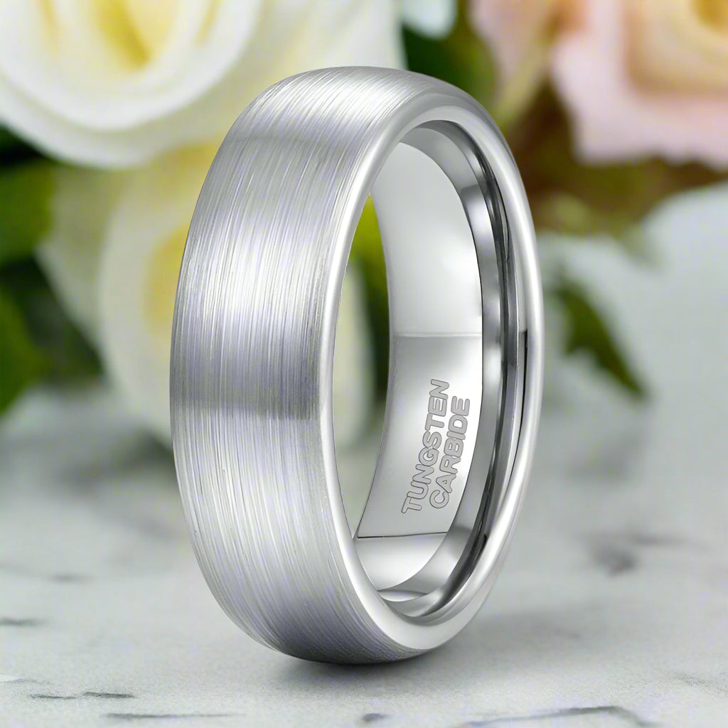 Classic Dome Tungsten Men's Wedding Band-Evani Naomi Jewelry