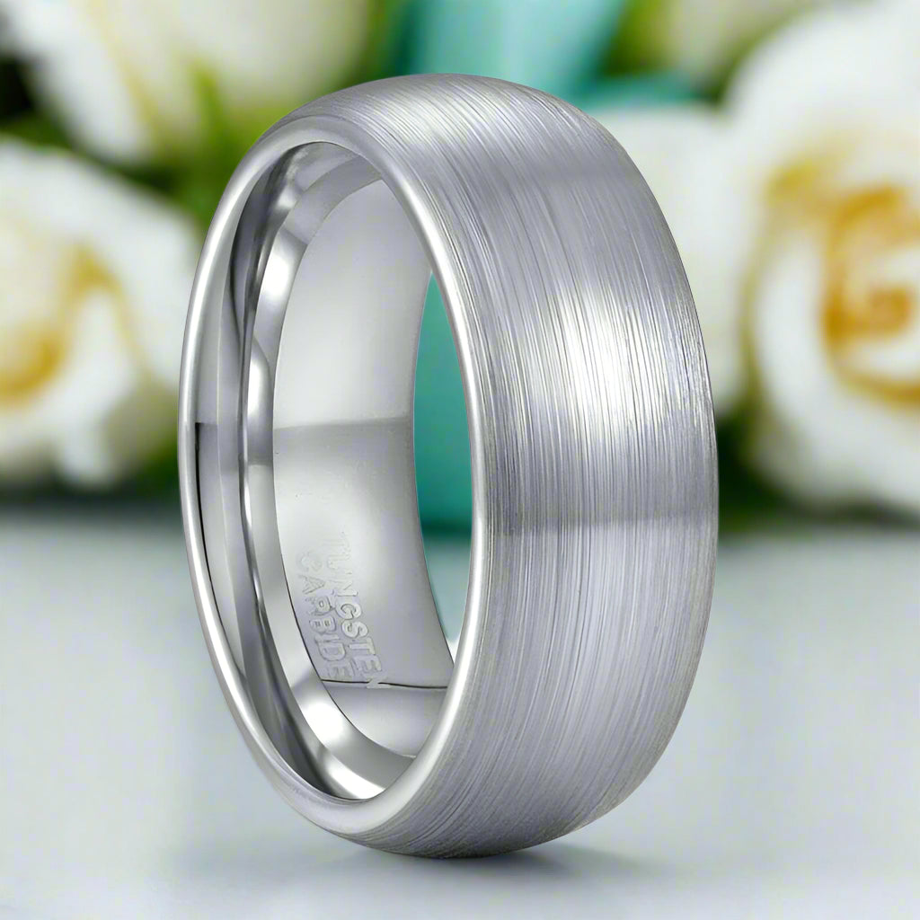 Classic Dome Tungsten Men's Wedding Band-Evani Jewelry