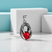 Classic Domineering Garnet Dragon Claw Necklace-Evani Jewelry