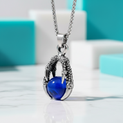 Classic Domineering Sapphire Birthstone Dragon Claw Necklace