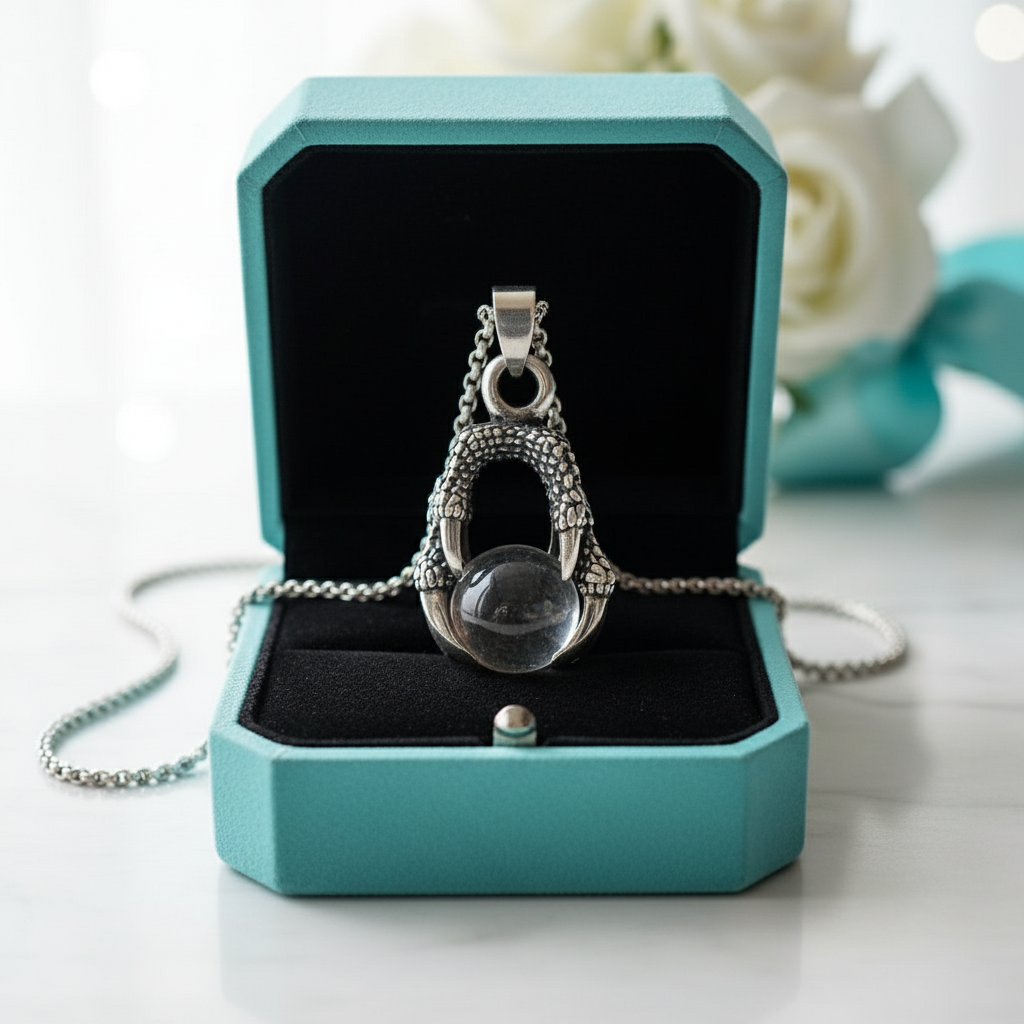 Classic Domineering Clear Dragon Claw Necklace-Evani Jewelry