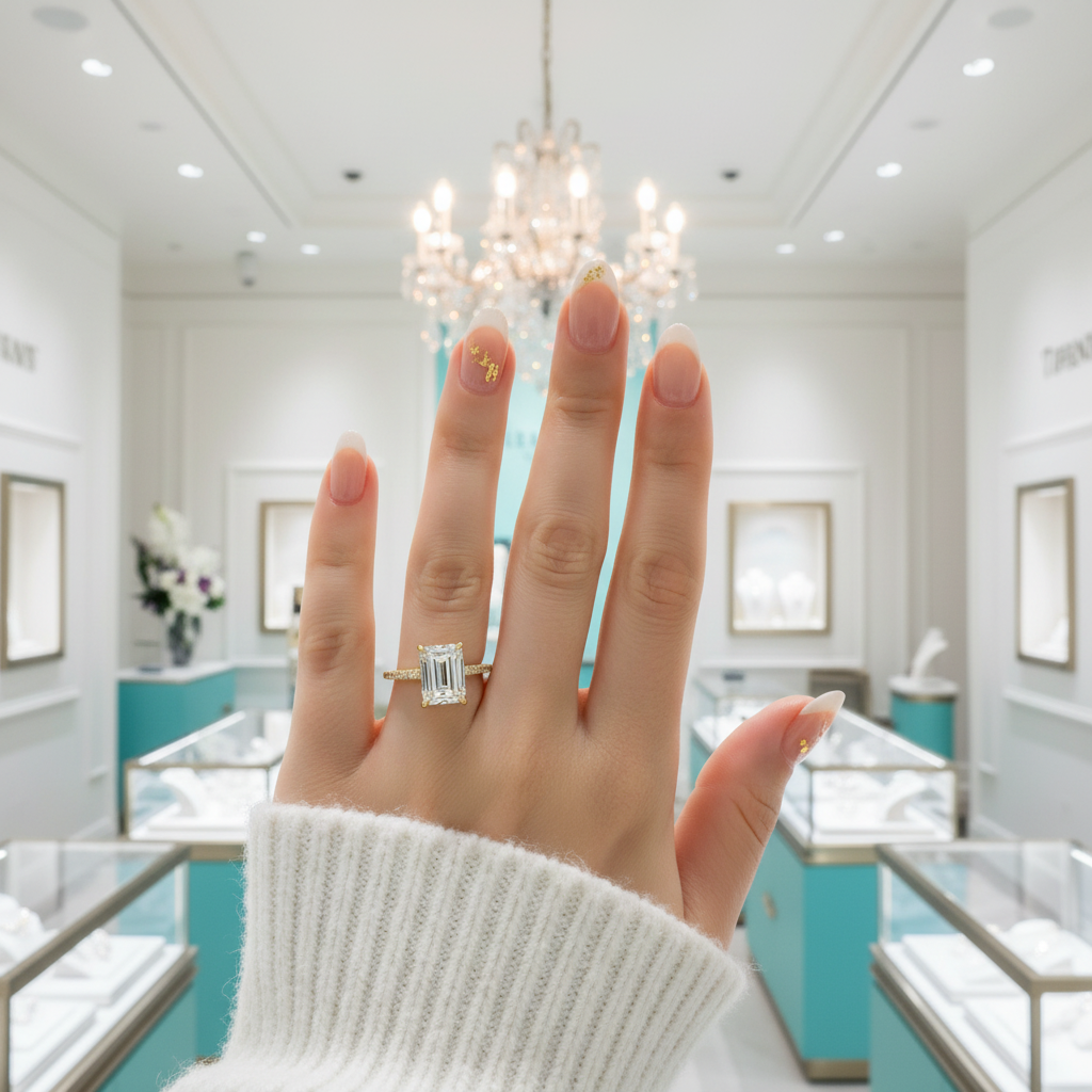 Classic Emerald Cut 4.0 ct Diamond Yellow Gold Engagement Ring-Evani Jewelry