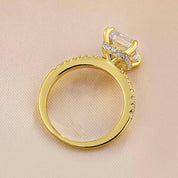 Classic Emerald Cut 4.0 ct Diamond Yellow Gold Engagement Ring-Evani Naomi Jewelry