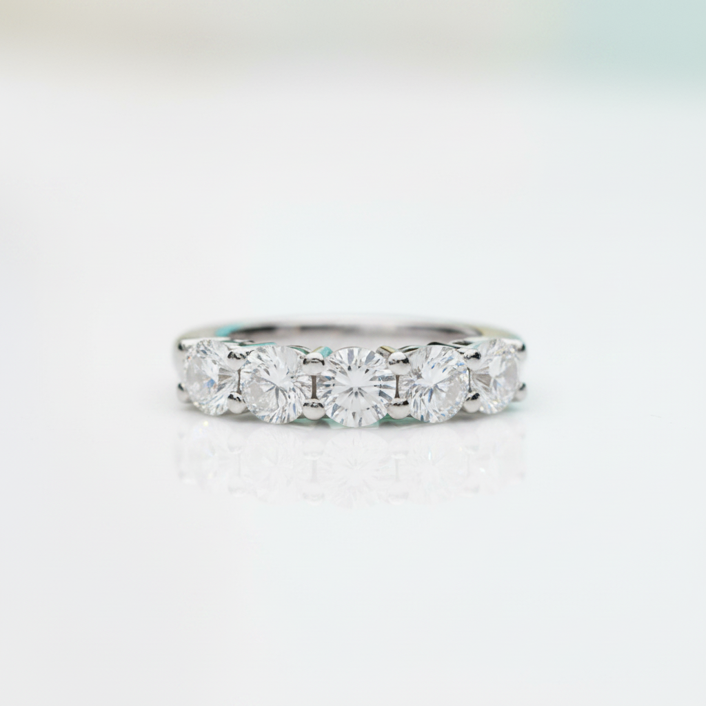 Classic Five Round Diamond Option Wedding Band - Evani Naomi Jewelry