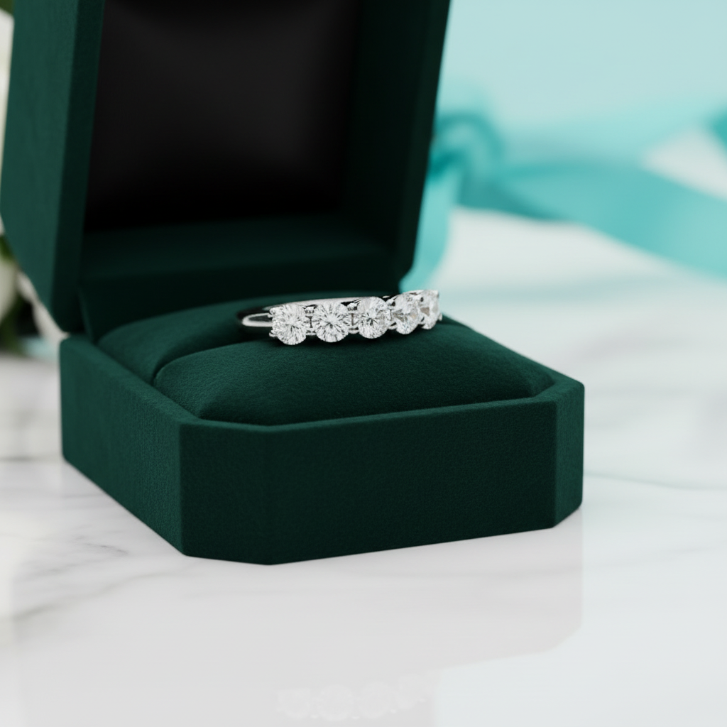 Classic Five Round Diamond OptionWedding Band - Evani Naomi Jewelry
