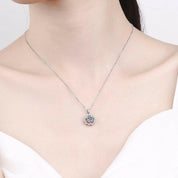 Classic Flower Shape Pendant Necklace with 1.0 Ct Diamond-Evani Naomi Jewelry
