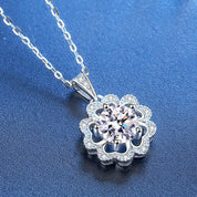 Classic Flower Shape Pendant Necklace with 1.0 Ct Diamond-Evani Naomi Jewelry