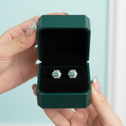 Classic Green Round Diamond OptionStud Earrings