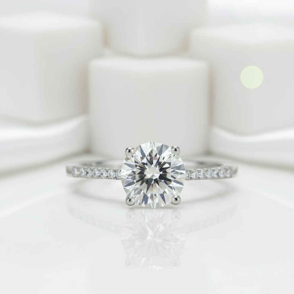 Classic 1.25 ct Half-Eternity Diamond Engagement Ring-Evani Jewelry