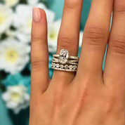 Classic Oval Cut 3.5ct Diamond Bridal Set-Evani Naomi Jewelry