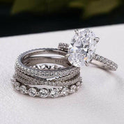 Classic Oval Cut 3.5ct Diamond Bridal Set-Evani Naomi Jewelry
