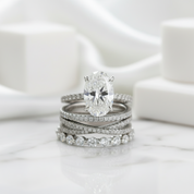 3.5ct Classic Oval Cut Diamond Bridal Set-Evani Jewelry