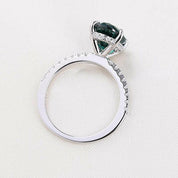 Classic Oval Cut 3.5ct Emerald Green Diamond Bridal Set-Evani Naomi Jewelry