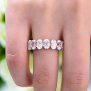 Classic Oval Cut 8.5ct Diamond Wedding Band-Evani Naomi Jewelry