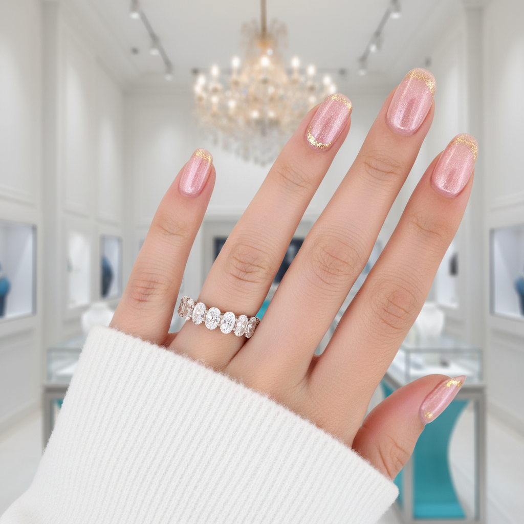 8.5ct Classic Oval Cut Diamond Wedding Band-Evani Jewelry