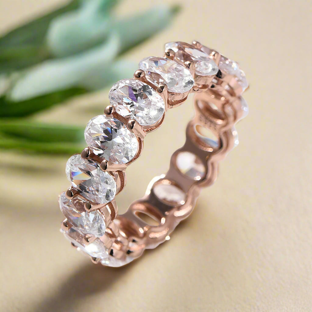 Classic Oval Cut 8.5ct Diamond Wedding Band-Evani Naomi Jewelry