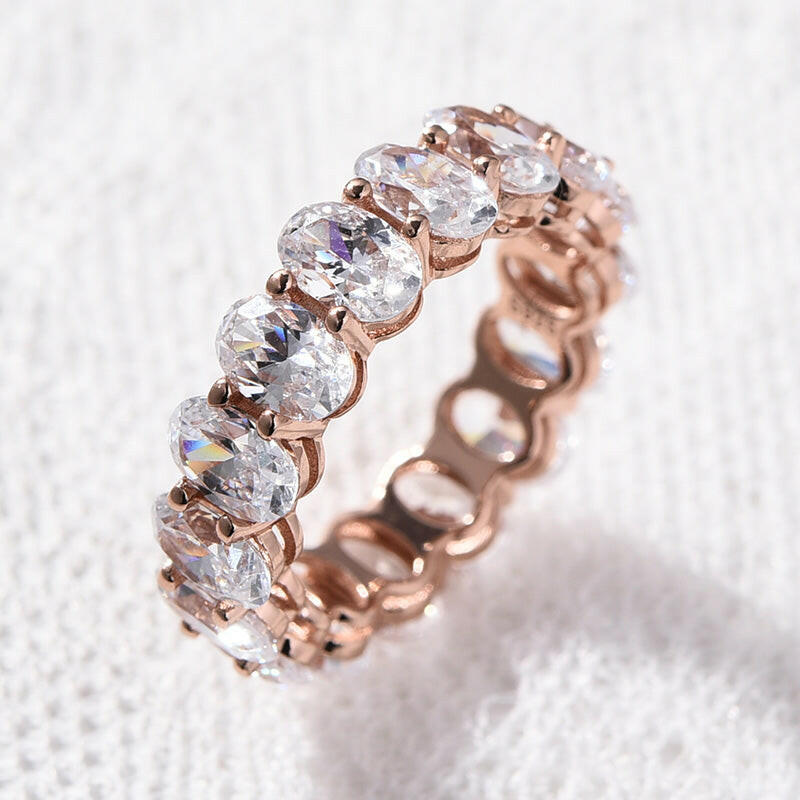 Classic Oval Cut 8.5ct Diamond Wedding Band-Evani Naomi Jewelry